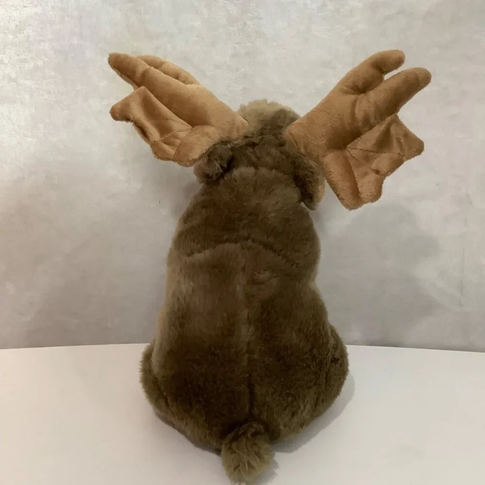 Vtg Brown Moose Elk Plush Stuffed Animal Large Antlers Soft Toy 15